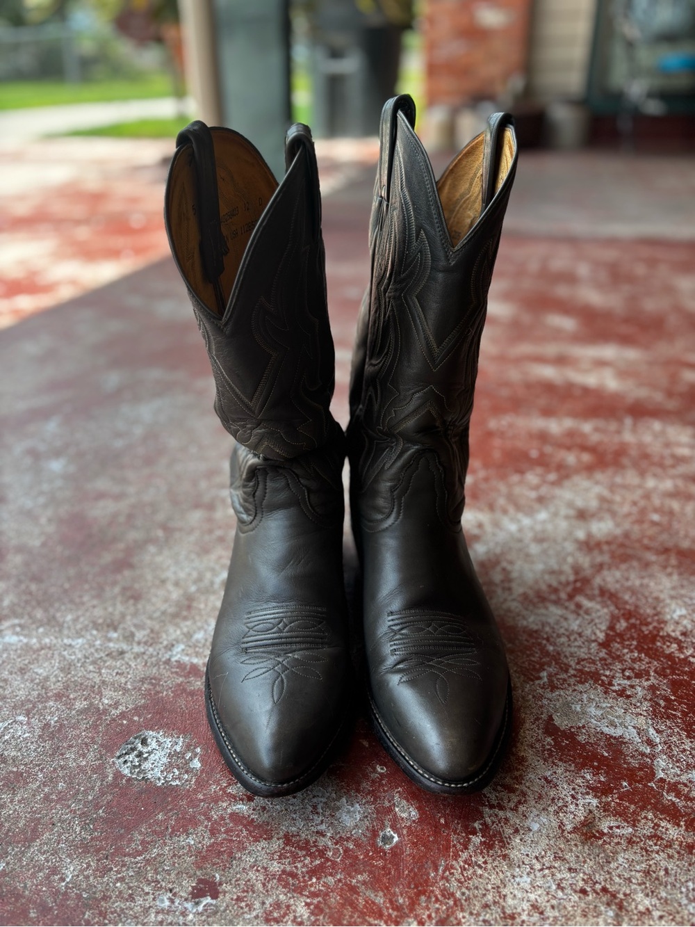 Nocona Men's darker grey Leather Western Cowboy Boots